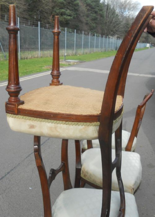 SET OF FOUR EDWARDIAN WALNUT DINING CHAIRS - ADDITIONAL PHOTO 12