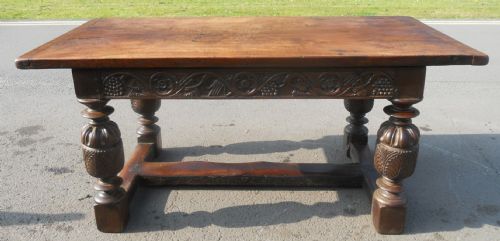 VICTORIAN OAK REFECTORY DINING TABLE - ADDITIONAL PHOTO 1