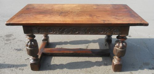 VICTORIAN OAK REFECTORY DINING TABLE - ADDITIONAL PHOTO 2