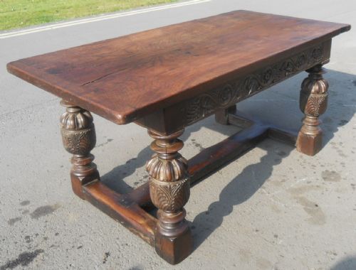 VICTORIAN OAK REFECTORY DINING TABLE - ADDITIONAL PHOTO 4