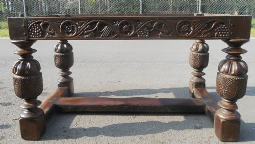 VICTORIAN OAK REFECTORY DINING TABLE - ADDITIONAL PHOTO 7