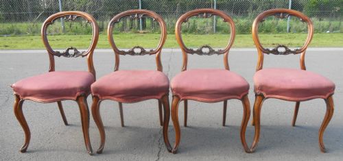 SET OF FOUR VICTORIAN WALNUT DINING CHAIRS - ADDITIONAL PHOTO 2