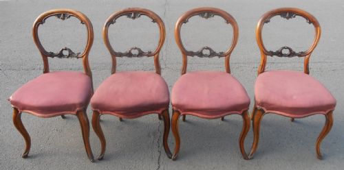 SET OF FOUR VICTORIAN WALNUT DINING CHAIRS - ADDITIONAL PHOTO 3