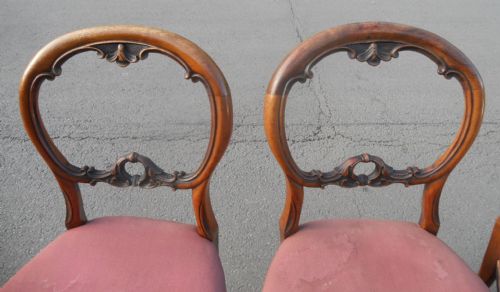 SET OF FOUR VICTORIAN WALNUT DINING CHAIRS - ADDITIONAL PHOTO 4