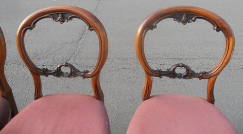 SET OF FOUR VICTORIAN WALNUT DINING CHAIRS - ADDITIONAL PHOTO 5