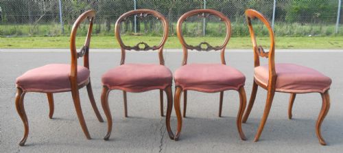 SET OF FOUR VICTORIAN WALNUT DINING CHAIRS - ADDITIONAL PHOTO 6
