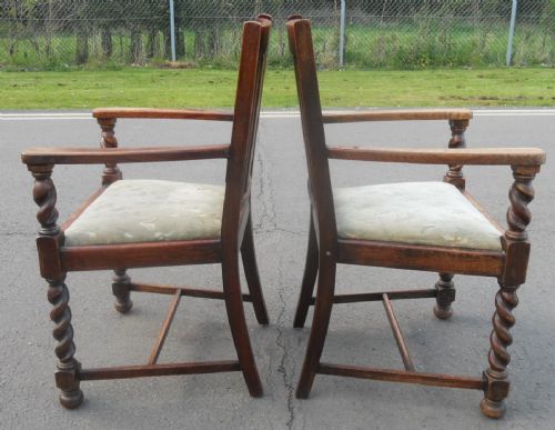PAIR OAK CARVER ARMCHAIRS - ADDITIONAL PHOTO 2