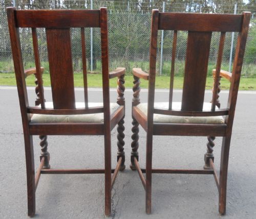 PAIR OAK CARVER ARMCHAIRS - ADDITIONAL PHOTO 3