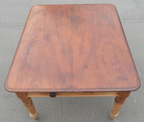 VICTORIAN MAHOGANY PINE KITCHEN TABLE - ADDITIONAL PHOTO 2