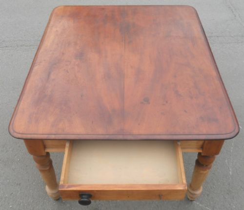 VICTORIAN MAHOGANY PINE KITCHEN TABLE - ADDITIONAL PHOTO 3