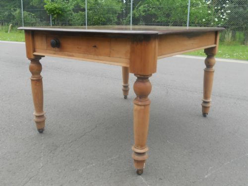 VICTORIAN MAHOGANY PINE KITCHEN TABLE - ADDITIONAL PHOTO 7