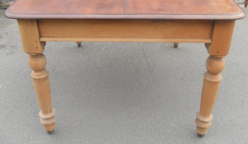 VICTORIAN MAHOGANY PINE KITCHEN TABLE - ADDITIONAL PHOTO 10