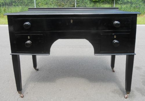 EDWARDIAN EBONIZED WRITING DESK - ADDITIONAL PHOTO 2