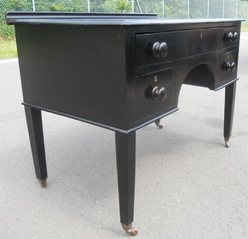 EDWARDIAN EBONIZED WRITING DESK - ADDITIONAL PHOTO 5