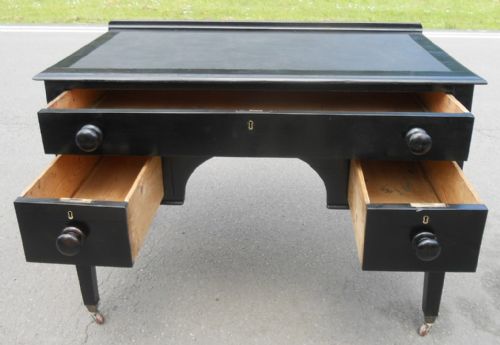 EDWARDIAN EBONIZED WRITING DESK - ADDITIONAL PHOTO 7