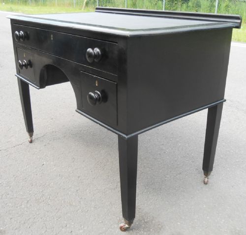 EDWARDIAN EBONIZED WRITING DESK - ADDITIONAL PHOTO 9