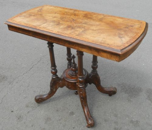 VICTORIAN BURR WALNUT PEDESTAL CENTRE TABLE - ADDITIONAL PHOTO 1