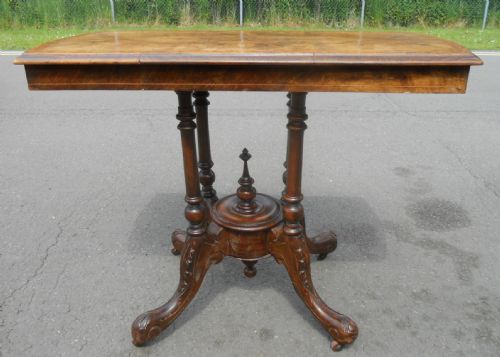 VICTORIAN BURR WALNUT PEDESTAL CENTRE TABLE - ADDITIONAL PHOTO 3