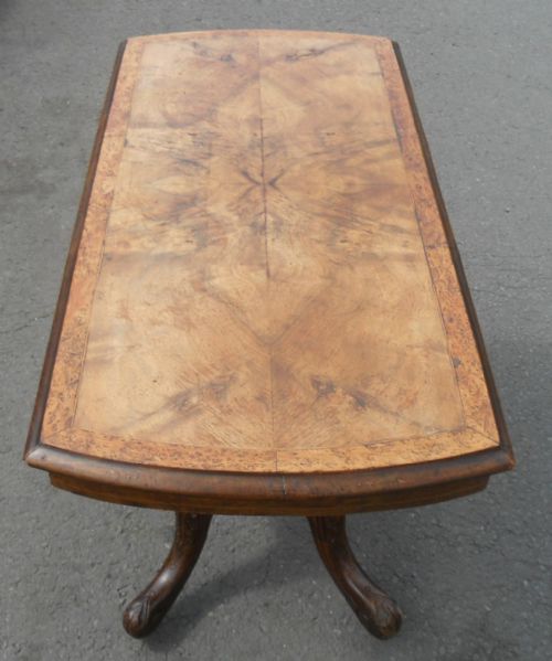 VICTORIAN BURR WALNUT PEDESTAL CENTRE TABLE - ADDITIONAL PHOTO 5