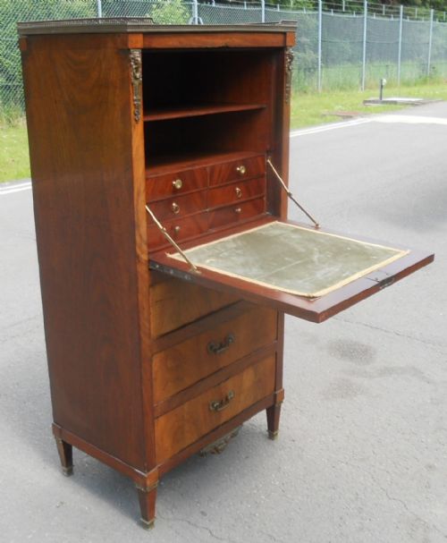 VICTORIAN MAHOGANY NARROW ESCRITOIRE - ADDITIONAL PHOTO 6