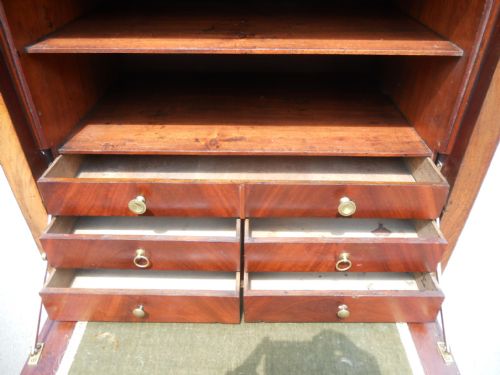 VICTORIAN MAHOGANY NARROW ESCRITOIRE - ADDITIONAL PHOTO 9