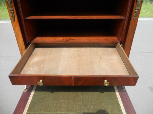 VICTORIAN MAHOGANY NARROW ESCRITOIRE - ADDITIONAL PHOTO 10