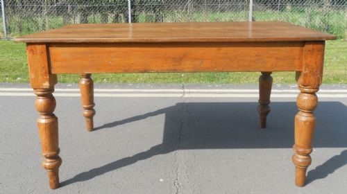 VICTORIAN PINE KITCHEN TABLE - ADDITIONAL PHOTO 5