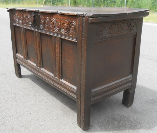 ANTIQUE OAK BLANKET CHEST - ADDITIONAL PHOTO 3