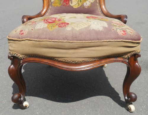 VICTORIAN WALNUT NURSING CHAIRS - ADDITIONAL PHOTO 2