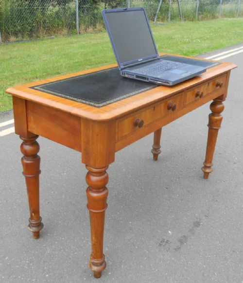 VICTORIAN BLOND MAHOGANY WRITING TABLE - ADDITIONAL PHOTO 9