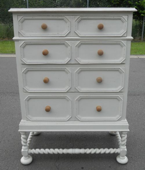 JACOBEAN STYLE PAINTED OAK CHEST OF DRAWERS - ADDITIONAL PHOTO 1