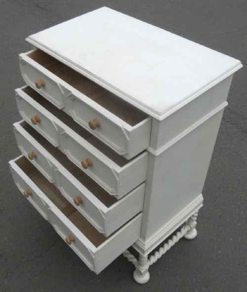 JACOBEAN STYLE PAINTED OAK CHEST OF DRAWERS - ADDITIONAL PHOTO 5