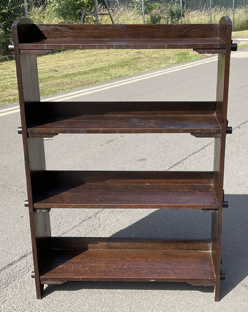 ARTS CRAFT OAK OPEN BOOKCASE - ADDITIONAL PHOTO 1