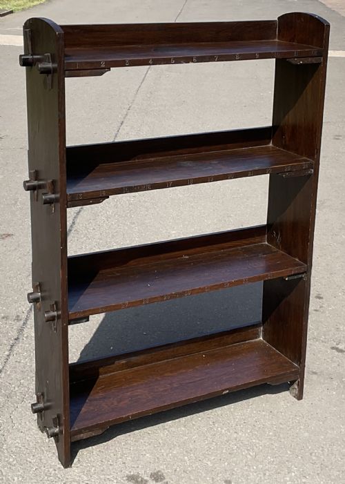 ARTS CRAFT OAK OPEN BOOKCASE - ADDITIONAL PHOTO 3