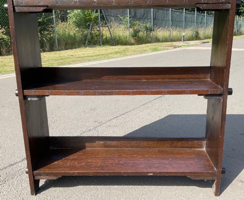 ARTS CRAFT OAK OPEN BOOKCASE - ADDITIONAL PHOTO 5