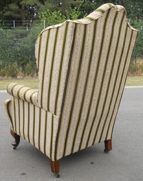 GEORGIAN STYLE WING ARMCHAIR FOR REUPHOLSTERY - ADDITIONAL PHOTO 3