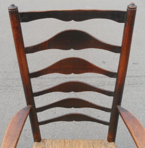 VICTORIAN ELM LADDERBACK ARMCHAIR - ADDITIONAL PHOTO 1