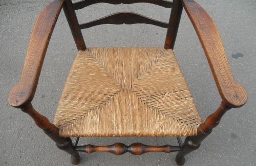 VICTORIAN ELM LADDERBACK ARMCHAIR - ADDITIONAL PHOTO 2