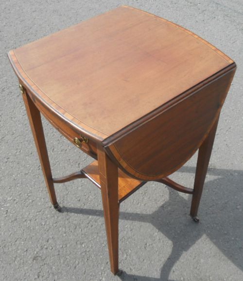 GEORGIAN SMALL MAHOGANY OVAL DROPLEAF TABLE - ADDITIONAL PHOTO 3