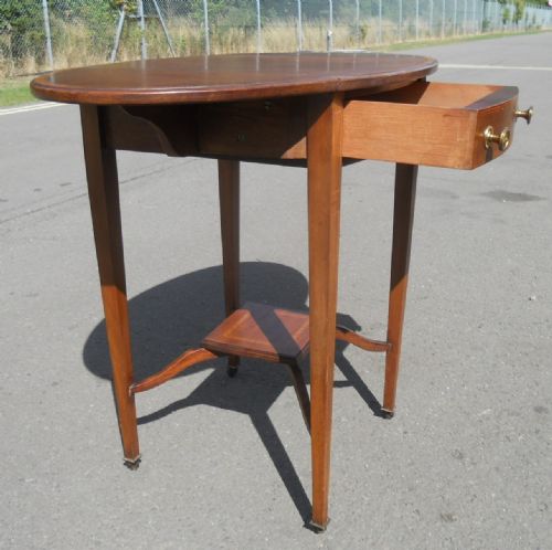 GEORGIAN SMALL MAHOGANY OVAL DROPLEAF TABLE - ADDITIONAL PHOTO 7