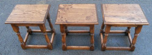 THREE OAK JOINT STOOLS - ADDITIONAL PHOTO 1