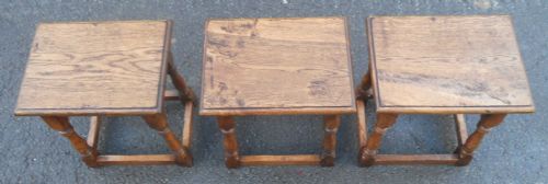 THREE OAK JOINT STOOLS - ADDITIONAL PHOTO 2