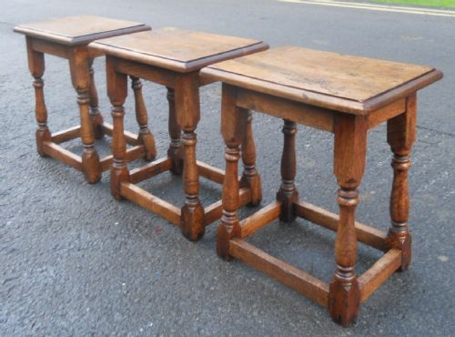 THREE OAK JOINT STOOLS - ADDITIONAL PHOTO 3