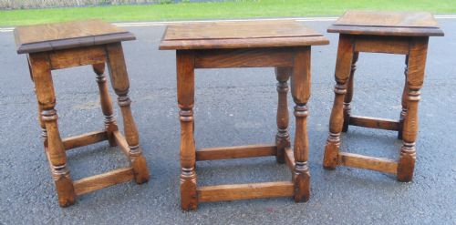 THREE OAK JOINT STOOLS - ADDITIONAL PHOTO 4