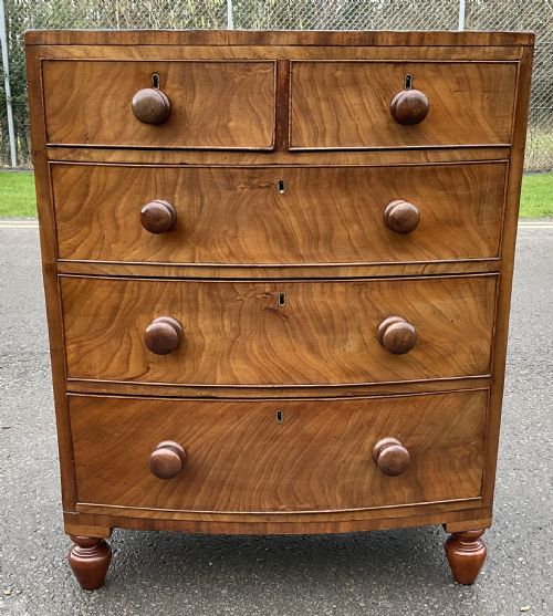 Victorian Small Mahogany Bowfront Chest of Drawers