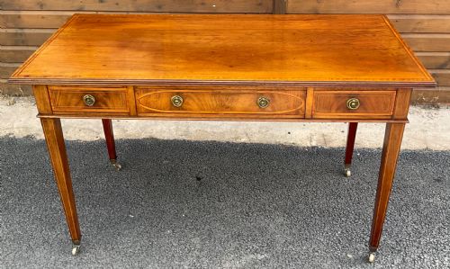 EDWARDIAN INLAID MAHOGANY WRITING TABLE - ADDITIONAL PHOTO 1