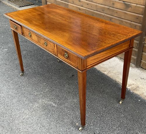 EDWARDIAN INLAID MAHOGANY WRITING TABLE - ADDITIONAL PHOTO 3