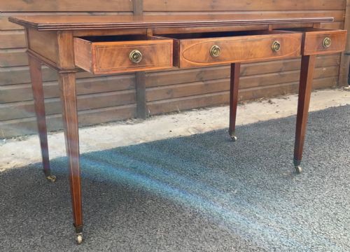EDWARDIAN INLAID MAHOGANY WRITING TABLE - ADDITIONAL PHOTO 4