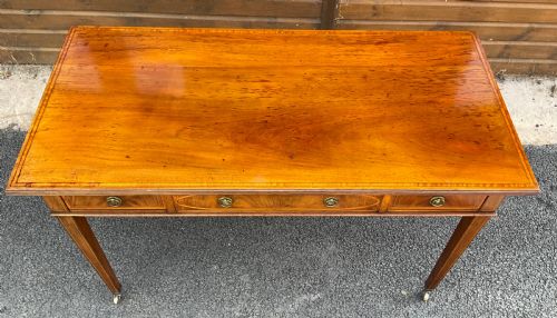 EDWARDIAN INLAID MAHOGANY WRITING TABLE - ADDITIONAL PHOTO 5