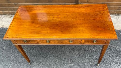 EDWARDIAN INLAID MAHOGANY WRITING TABLE - ADDITIONAL PHOTO 6